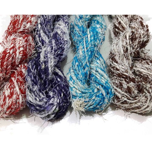 Multi color recycled linen yarns